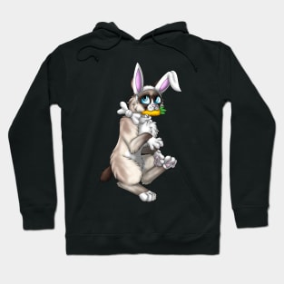 Bobtail BunnyCat: Snowshoe Point (White) Hoodie